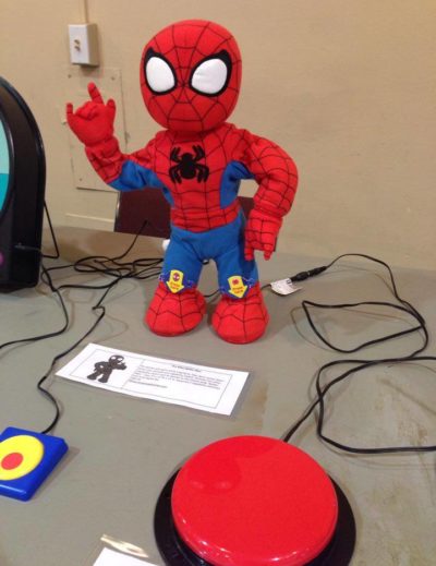 Spiderman toy with a switch