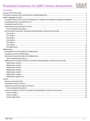 Page one of the LEAP Connect Prioritized Connectors