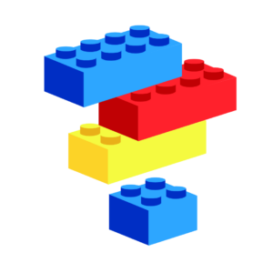 blue, red, and yellow lego blocks